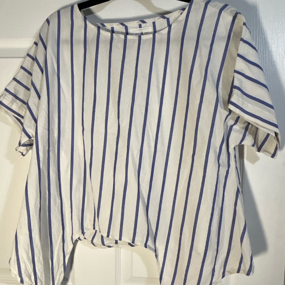 Lou &‎ Grey Blue and White Striped Blouse